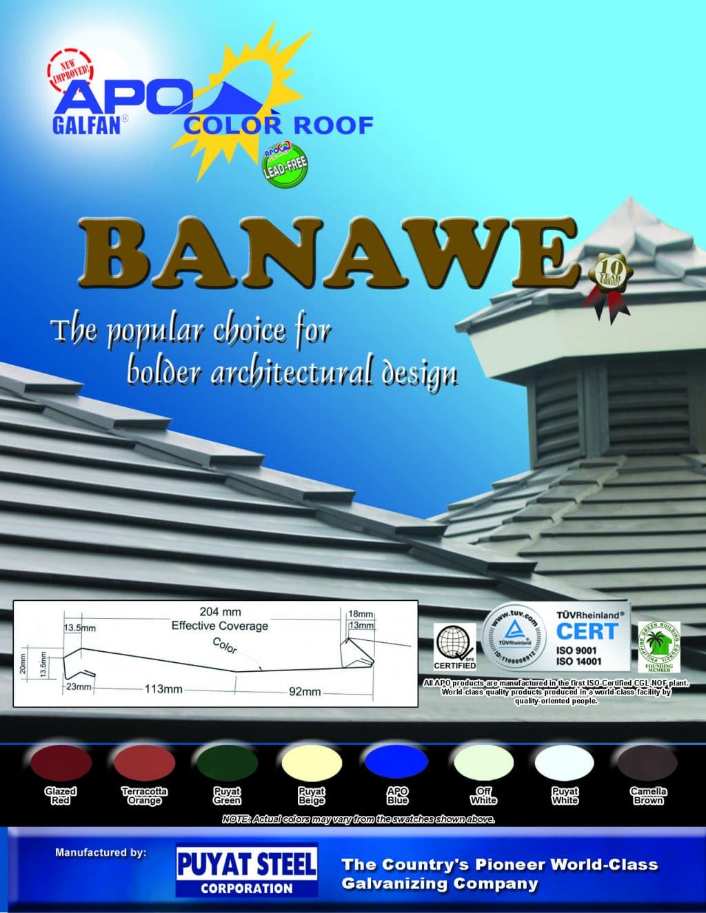 Banawe TIle Effect Roofing Puyat Steel